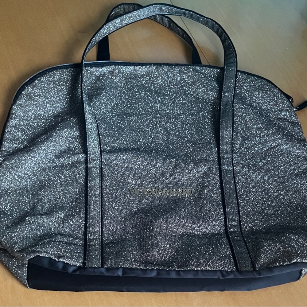Victoria's Secret Glittery Black Tote Bag